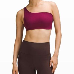 NWOT! LULULEMON 🍋 Ribbed Nulu Asymmetrical Sports Bra Deep Luxe Size 10